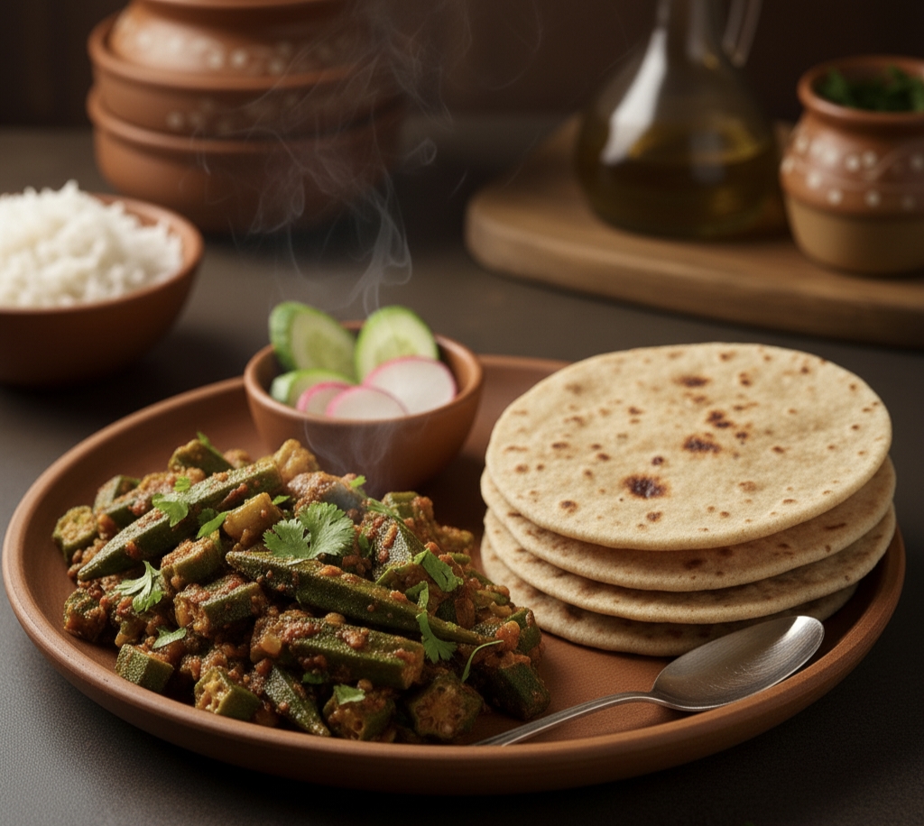 फुलका और भिंडी की सब्जी: स्वादिष्ट और पौष्टिक कॉम्बिनेशन Healthy Aloo Pakora Curry 2025