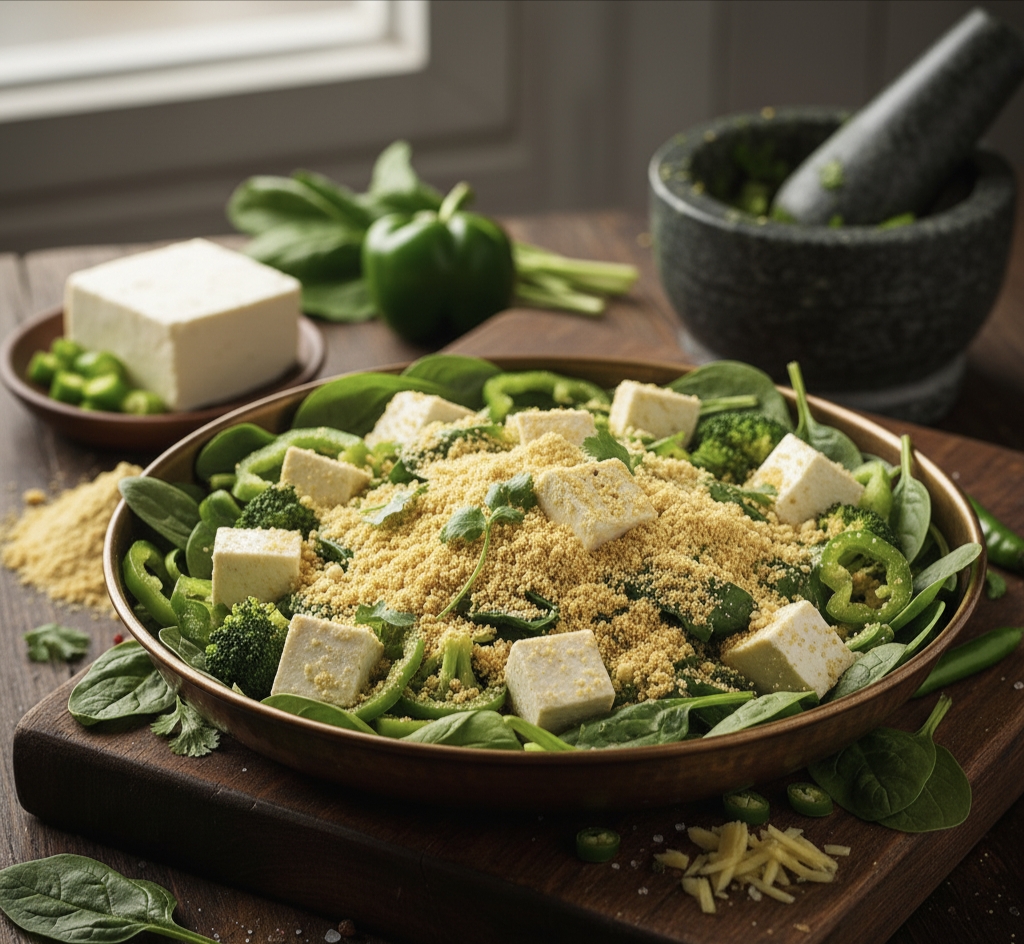 प्रोटीनयुक्त पनीर मूंग चनासत्तू मिक्स वेज हरियाली चीला | Protein Rich Healthy Breakfast Recipe 2025