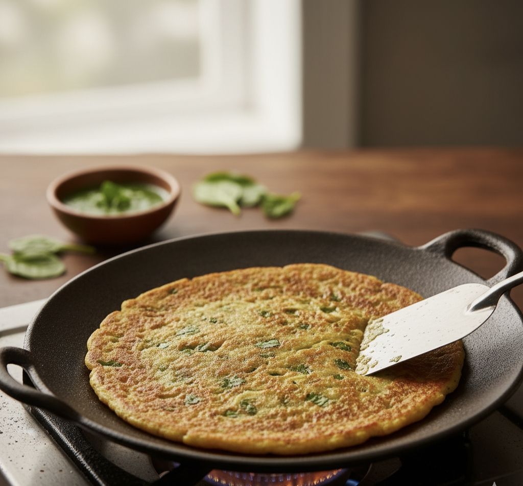 प्रोटीनयुक्त पनीर मूंग चनासत्तू मिक्स वेज हरियाली चीला | Protein Rich Healthy Breakfast Recipe 2025