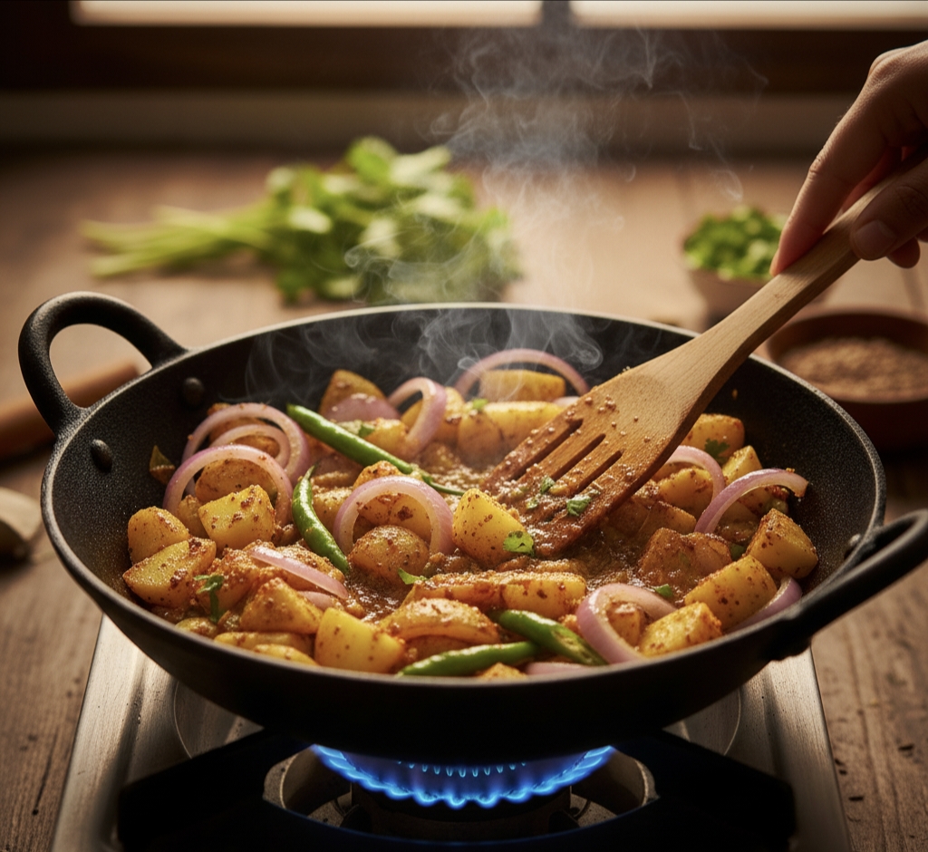 आलू-प्याज की रसदार सब्जी – Aloo Pyaaz Curry Best Recipe 2025