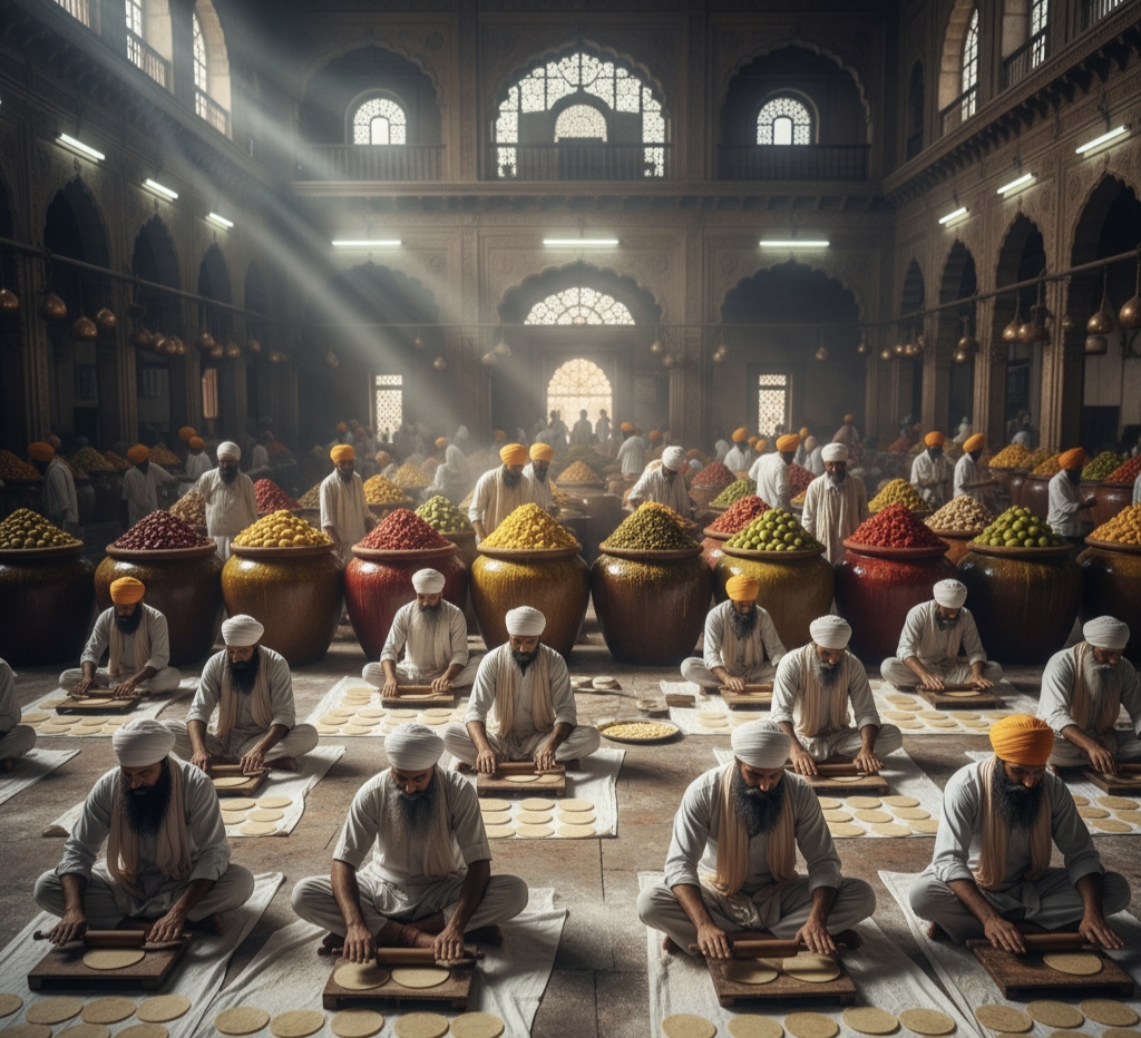 पारंपरिक लंगर के लिए पापड़ और अचार | गुरु का भोग – TazzaGuide 2025